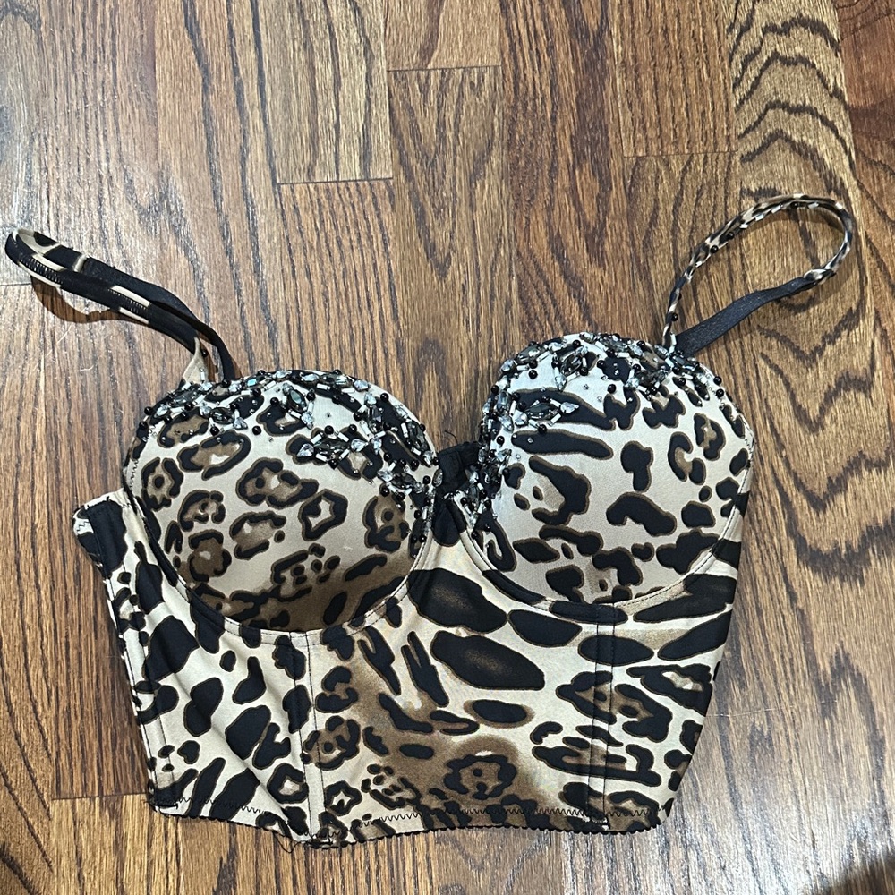 Bebe Leopard Print Women's Bustier